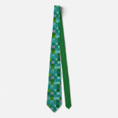 Green Patchwork Pattern Custom Necktie ネクタイ (正面)