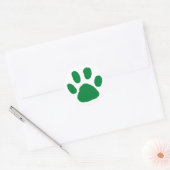 Green Pawprint (Paw Print)デザイン ラウンドシール (封筒)