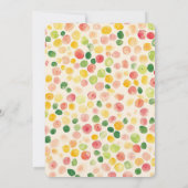 Green Peach Rose Red Yellow Fruity Birthday 招待状 (裏面)