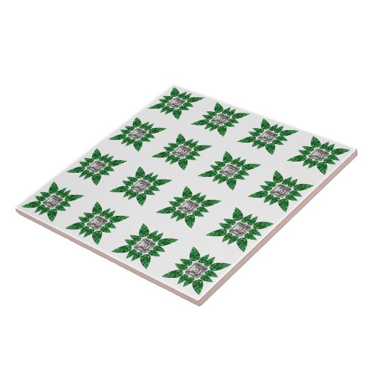 Green Pear shaped Diamond Pattern タイル (側面)