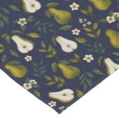 Green Pear Watercolor Pattern on Dark Blue ショートテーブルランナー (コーナー)