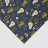 Green Pear Watercolor Pattern on Dark Blue  薄葉紙 (詳細)