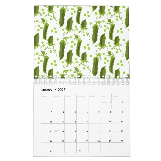 Green Peas Plants Leaves Round Vegetable Foods カレンダー (1月 2027)
