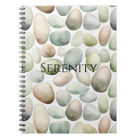 Green Pebbles Stones Rocks Serenity ノートブック (正面)
