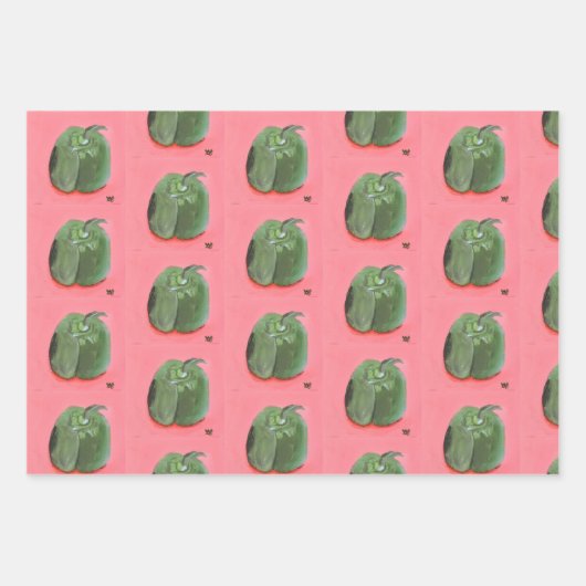 Green Pepper ラッピングペーパーシート (正面)
