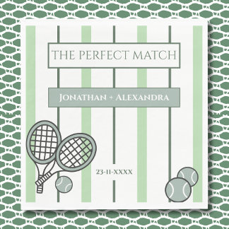 Green Perfect Match Tennis Couples Bridal Shower スタンダードランチョンナプキン