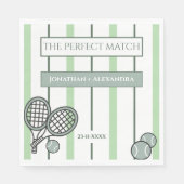 Green Perfect Match Tennis Couples Bridal Shower スタンダードランチョンナプキン (正面)