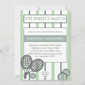 Green Perfect Match Tennis Couples Bridal Shower 招待状 (正面)