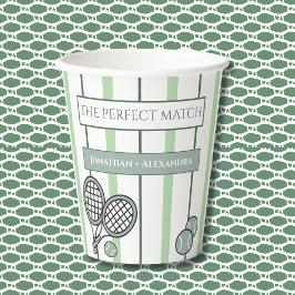 Green Perfect Match Tennis Couples Bridal Shower 紙コップ