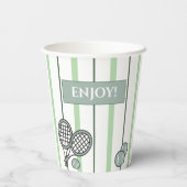 Green Perfect Match Tennis Couples Bridal Shower 紙コップ (裏面)