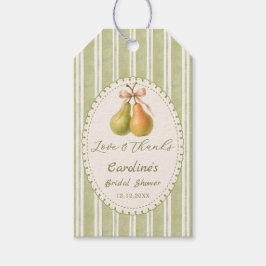Green Perfect Pair Pear Bridal Shower Gift Tags ギフトタグ