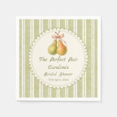 Green Perfect Pair Pear Bridal Shower Napkins スタンダードカクテルナプキン (正面)
