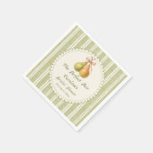 Green Perfect Pair Pear Bridal Shower Napkins スタンダードカクテルナプキン (角)