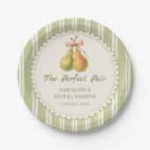 Green Perfect Pair Pear Bridal Shower Paper Plates ペーパープレート (正面)
