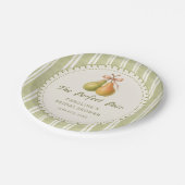 Green Perfect Pair Pear Bridal Shower Paper Plates ペーパープレート (アングル)