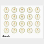 Green Perfect Pair Pear Bridal Shower Sticker ラウンドシール (シート)