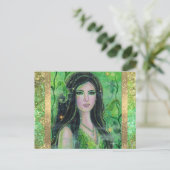 Green Peridot mermaid by Renee Lavoie シーズンポストカード (スタンド正面)