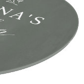 Green | Personalized Botanical Your Name's Kitchen カッティングボード (角)