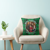 Green Personalized Family Photo Plaid Pattern  クッション (椅子)