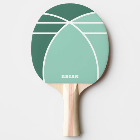 Green Personalized Ping Pong Paddle with Name 卓球ラケット (正面)