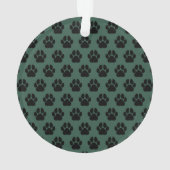 Green Pet Pawプリントカスタム猫名写真 オーナメント (裏面)
