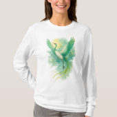 【Green Phoenix Bird Long Sleeve T-Shirt】 Tシャツ (正面)