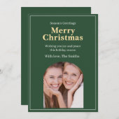 Green photo Christmas card シーズンカード (正面/裏面)