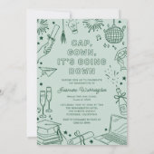 Green Photo Doodle Graduation Invite Announcement 招待状 (裏面)