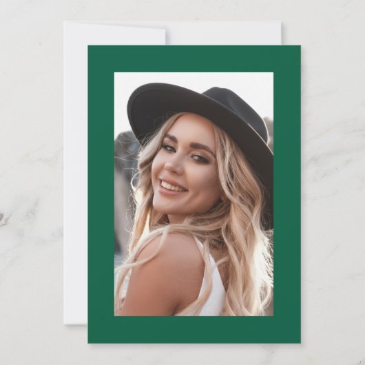 Green Photo Graduation Party 招待状 (裏面)