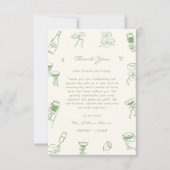 Green Photo Hand Drawn Wedding  サンキューカード (正面)