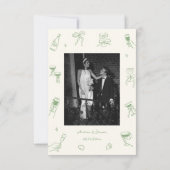 Green Photo Hand Drawn Wedding  サンキューカード (裏面)