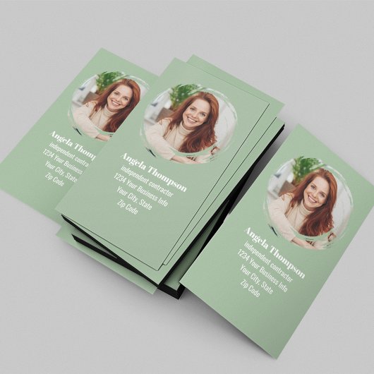 Green Photo QR Code Connect with Me Business 名刺