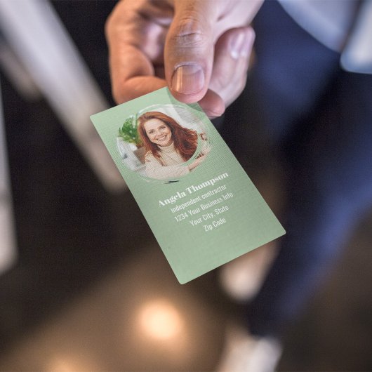 Green Photo QR Code Connect with Me Business 名刺