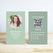 Green Photo QR Code Connect with Me Business 名刺