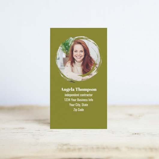 Green Photo QR Code Connect with Me Business 名刺