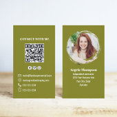 Green Photo QR Code Connect with Me Business 名刺