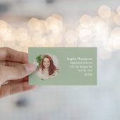 Green Photo QR Code Social Media 名刺