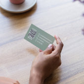 Green Photo QR Code Social Media 名刺