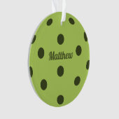 Green Pickleballプレーヤーのモノグラム名 オーナメント (正面)