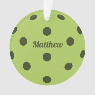 Green Pickleballプレーヤーのモノグラム名 オーナメント