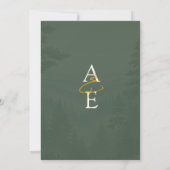 Green Pine Classic Watercolor Monogram Wedding 招待状 (裏面)