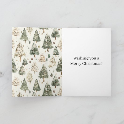 Green Pine Cones Christmas カード (内部)