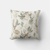 Green Pine Cones Deer Christmas クッション (正面)