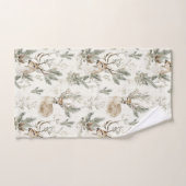 Green Pine Cones Deer Christmas バスタオルセット (ハンドタオル)