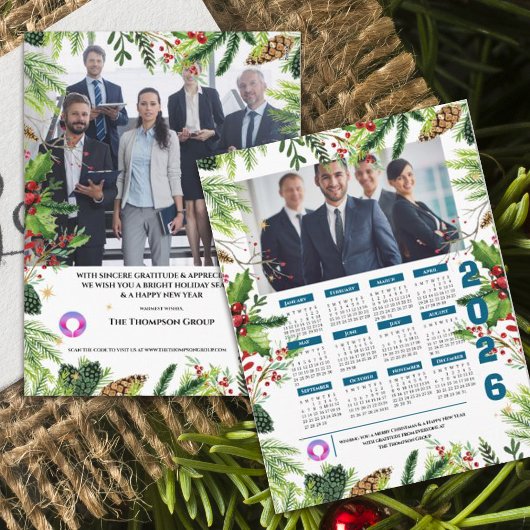 Green Pine Corporate Photo Calendar Christmas シーズンポストカード