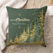 Green Pine Forest Merry Christmas クッション (ブランケット)