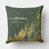 Green Pine Forest Merry Christmas クッション (裏面)