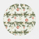 Green Pine Tree Christmas メタルオーナメント (裏面)