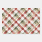 Green Pine Tree Christmas ラッピングペーパーシート (正面3)