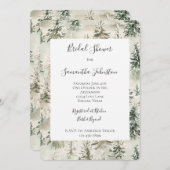 Green Pine Trees Bridal Shower 招待状 (正面/裏面)